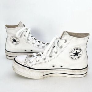 Converse Chuck Taylor All Star Lift White Platform Shoes - Women’s 8.5 NEW LACES